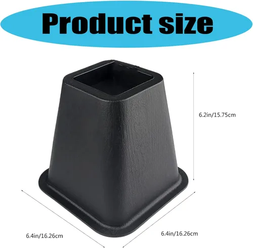 Vista 4 de Elevadores de cama resistentes de 6 pulgadas con base estable, elevadores portátiles para muebles, juego de 4 para sofá, mesa, escritorio