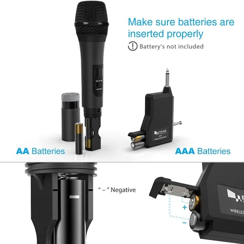 Vista 3 de Micrófono Inalámbrico, Micrófono Dinámico de Mano Sistema de Micrófono Inalámbrico para Noches de Karaoke y Fiestas en Casa para Divertirse Sobre