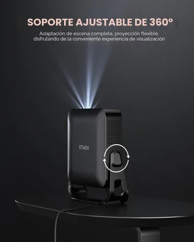 Vista 7 de [Soporte ajustable de 360° y 2000 ANSI] VOPLLS Proyector 4K actualizado con WiFi y Bluetooth, Keystone de enfoque automático y portátil de 1080P
