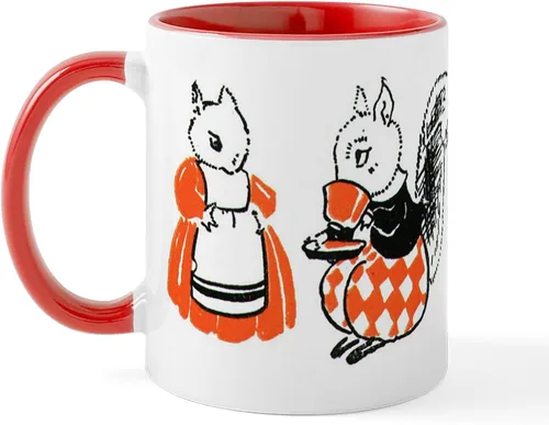 Vista 76 de CafePress Taza navideña de ardilla de 11 oz (11.0 fl oz) taza de café de cerámica
