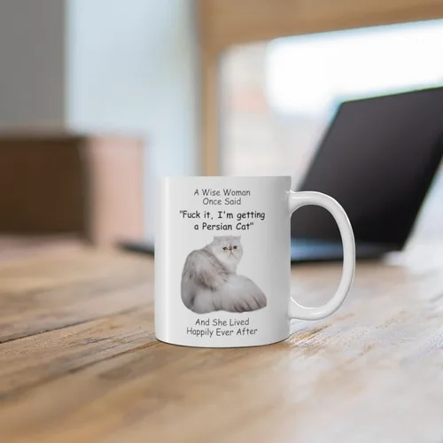 Vista 6 de Divertidos gatos persas blancos y grises regalos para mujeres, amantes de los animales, mascotas, mamá, día de la madre 2025 A Wise Woman Once Said