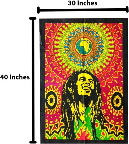 Vista 2 de Rastogi Handicrafts Tapices hippie, hippie mandala bohemios, tapices bohemios para colgar en la pared, étnico, decorativo, multicolor, tamaño: 30 x