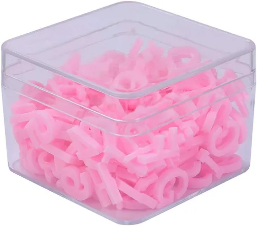 Vista 14 de Exceart 200 adornos de resina con parte trasera plana del alfabeto con caja de almacenamiento de plástico para manualidades, álbumes de recortes