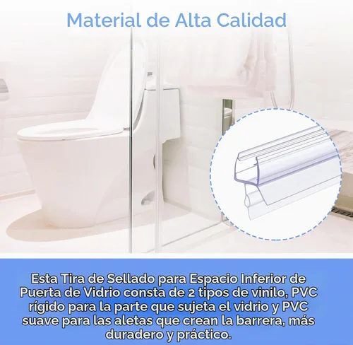 Vista 5 de Lineshading Paquete de 2 sellos inferiores para puerta de ducha, 1/4