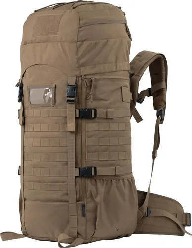 Vista 11 de Mochila táctica 75L con marco interno, MOLLE y sistema de hidratación En Camo