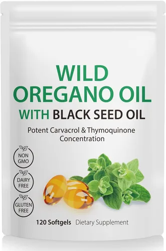 Vista 10 de 120 PIEZAS Aceite de Orégano con Aceite de Semilla Negra Aumenta el Sistema Inmunológico Cápsulas de Aceite de Orégano Orgánico, Clorofila