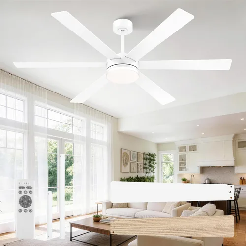 Vista 25 de OPONL Ventilador de techo de 52 pulgadas con luz y control remoto Negro