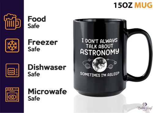Vista 3 de Taza de café Astronomer de 15 onzas, color negro, hablar sobre astronomía A, amante del espacio, física, astomonía