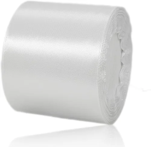 Vista 114 de Cinta de Satén Beige de Color Sólido, 1-1/2 Pulgadas x 25 Yardas, Cinta de Satén de Tela para Envolver Regalos, Manualidades, Hacer Lazos