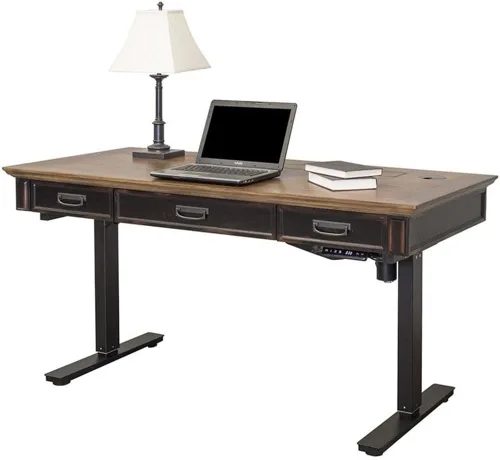 Vista 3 de Martin Furniture Hartford - Escritorio de pie en dos tonos