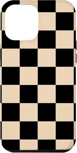 Vista 26 de Funda neutra clásica minimalista con patrón beige a cuadros para iPhone 17