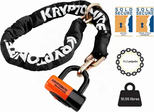 Vista 2 de Kryptonite Cerradura de cadena de anillo de cincha New York 1213