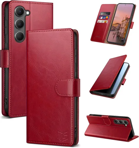 Vista 11 de SUANPOT Funda tipo cartera para Samsung Galaxy S23 5G con bloqueo RFID, soporte para tarjetas de crédito, cubierta protectora de cuero PU tipo libro