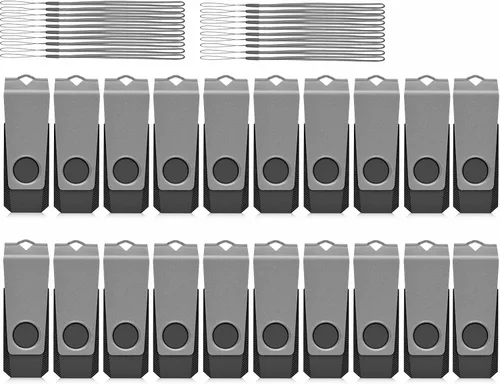 Vista 16 de Unidad Flash USB de 128MB Paquete de 20 AGECASH USB 2.0 Unidades Flash Thumb a Granel Verde Giratorio 128MB Memoria USB Stick Zip Jump Drive 1
