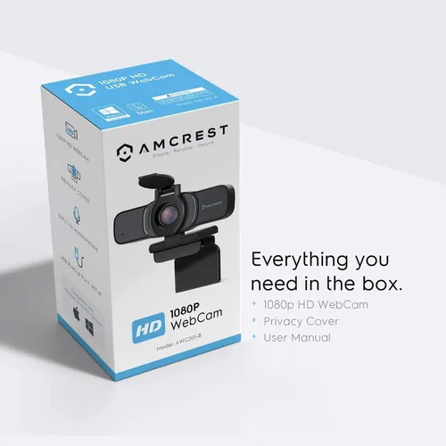 Vista 7 de Amcrest Cámara web 1080P con micrófono y cubierta de privacidad, cámara web USB, cámara web de transmisión HD para computadora de escritorio