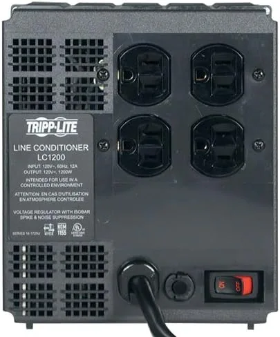 Vista 2 de Tripp Lite LC1200 Line Conditioner 1200W AVR Surge 120V 10A 60Hz 4 Outlet 7-Feet Cord Blanco