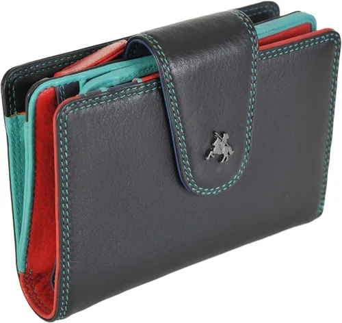 Vista 4 de VISCONTI SP31 Cartera plegable de cuero suave multicolor, Negro -, Billetera plegable