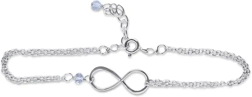Vista 125 de Pulsera con dije de infinito con piedra natal, joyería hecha a mano, regalo para ella