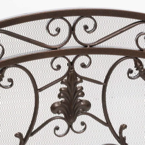 Vista 4 de Christopher Knight Home Waterbury - Pantalla para chimenea, flor dorada sobre negro