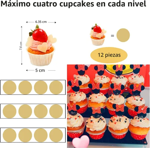 Vista 5 de Elevador de Estante de Acrílico Negro de 3 Niveles, Organizador de Perfumes, Soporte de Exhibición de Colonia, Estante Grande para Cupcakes, Estante