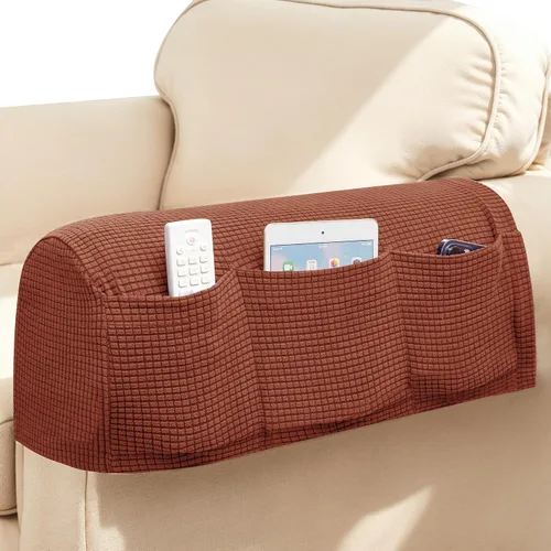 Vista 45 de SUBRTEX Juego de 2 fundas elásticas para brazos de sofá, fundas a cuadros para brazos de sofá, fundas antideslizantes para reposabrazos