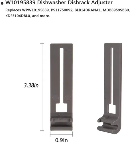 Vista 5 de Piezas de estante superior para lavavajillas W10350376 y W10195840 y W10195839 para lavavajillas Kenmore Elite 665, lavavajillas Whirlpool