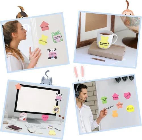 Vista 5 de Notas adhesivas, notas adhesivas autoadhesivas con forma extraíble – 14 blocs – 100 hojas, 6 notas en forma de bloc – 20 hojas, 8 blocs de notas