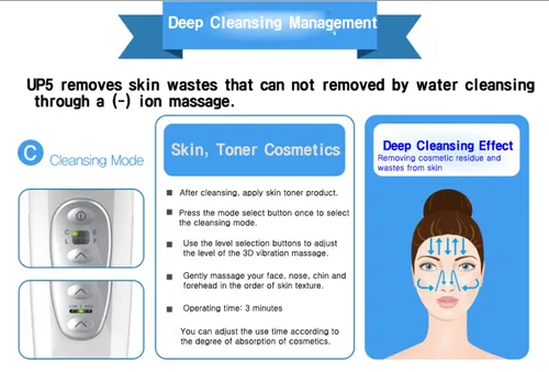 Vista 3 de Dispositivo de masajeador facial facial para el cuidado de la piel total Solución de belleza Vibración de iones galvánicos 5 en 1 Limpieza