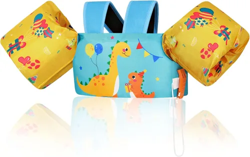 Vista 16 de Moko Banda de natación para niños de 20-30-50 libras, bonito chaleco de natación de dibujos animados para niños pequeños, flotadores de piscina