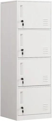 Vista 8 de Armario de almacenamiento de metal para oficina, hogar, gimnasio, escuela, gabinete de acero para almacenamiento de archivos, juguetes, zapatos