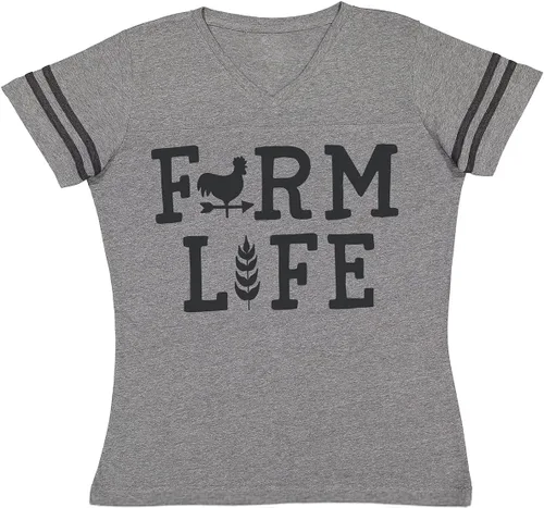 Vista 2 de John Deere Camiseta de manga corta de fútbol de carbón para mujer Farm
