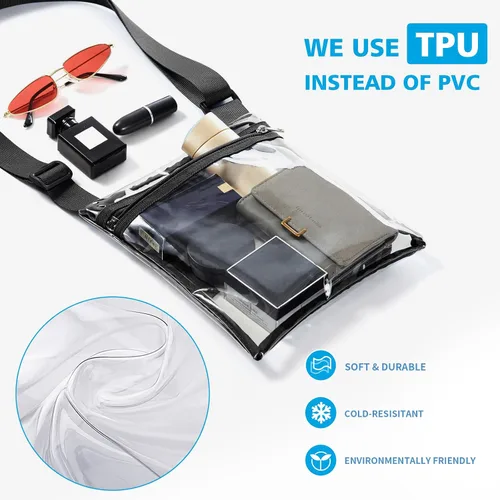 Vista 6 de Vorspack - Bolso transparente aprobado para estadios - Bolso cruzado de TPU para mujeres - Concierto