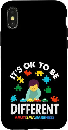 Vista 5 de Ok to Be Different Autism Awareness Puzzle Piece Ribbon Case para iPhone 17