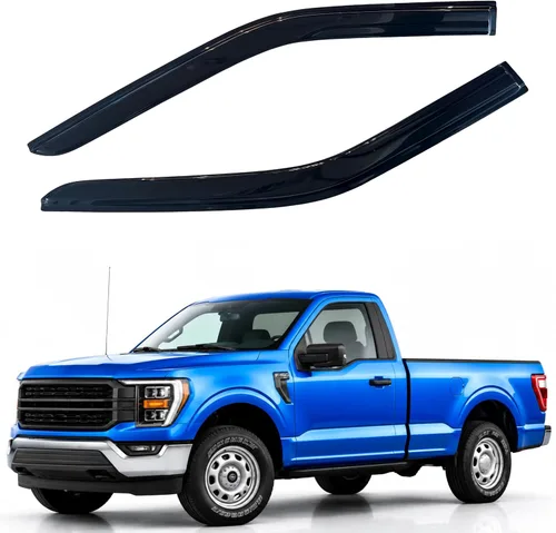 Vista 205 de IG - Visera para ventana para Ford Bronco y F150-F350 1980-1996, deflector lateral tipo cinta adhesiva, resistente, contra lluvia y viento