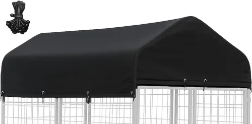Vista 9 de Cubierta para perrera para perros al aire libre, 10'Dx10'W, resistente a los rayos UV, impermeable, cobertura completa para perrera de perro
