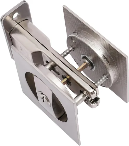 Vista 7 de Juego de 2 candados ocultos de acero cromado resistente para puerta de seguridad, garaje, cobertizo, furgoneta