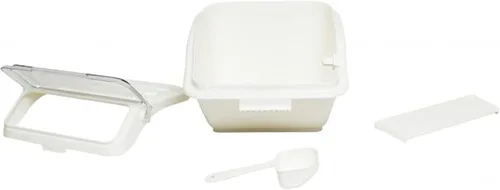 Vista 4 de TrueCraftware - Contenedor de 2 galones para ingredientes (40 tazas), contenedor de almacenamiento blanco con tapa superior abatible transparente