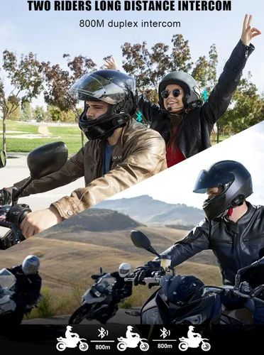 Vista 7 de FreedConn TCOM-SC - Auriculares de comunicación con Bluetooth para casco de motociclista, Negro