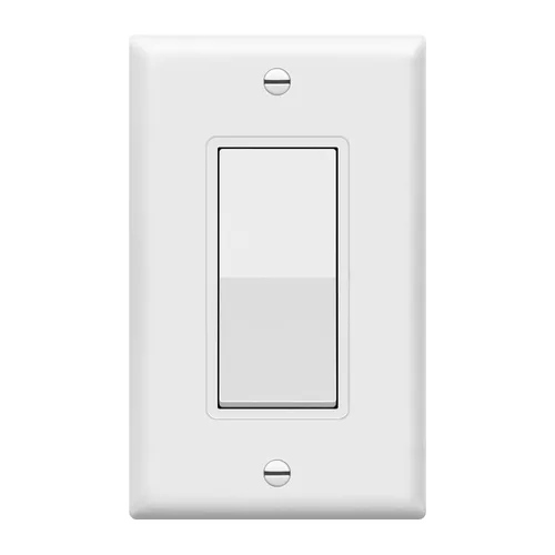 Vista 45 de ENERLITES - Interruptor de palanca decorativo de encendido/apagado con placas de pared, unipolar, 3 cables, tornillo de conexión a tierra, grado