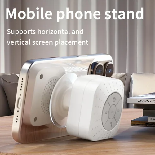 Vista 2 de Altavoces de Ducha Bluetooth, Altavoz Inalámbrico Portátil para Exteriores con Ventosa, se Empareja Fácilmente con Teléfonos, Tabletas, Computadora