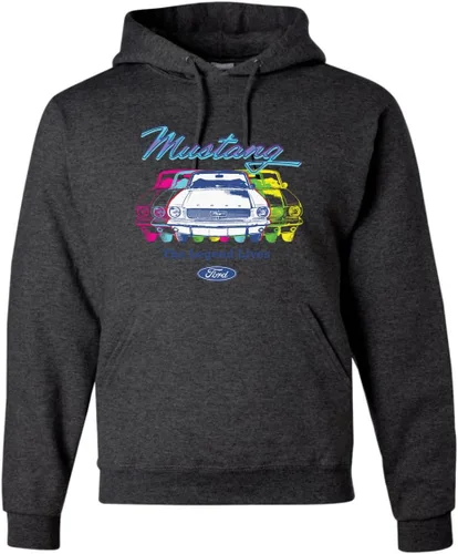 Vista 19 de Wild Bobby Ford Mustang The Legend Lives - Sudadera con capucha unisex con diseño de coches y camiones