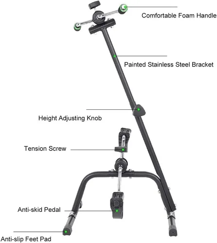 Vista 2 de Mini brazo pierna ejercicio bicicleta de ejercicio pedal plegable para ancianos discapacitados, ciclo compacto estacionario peddler máquina