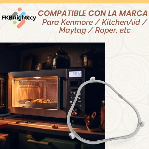 Vista 3 de 1 Uds. W11252182 para Whirlpool Microondas Anillo de reemplazo con rodillos 8206227 Soporte de bandeja de vidrio para microondas Amana Kenmore