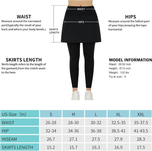 Vista 7 de ANIVIVO Leggings con forro polar hasta la rodilla para mujer, con falda, cálidos, de invierno, con falda para mujer, cintura alta, bolsillos