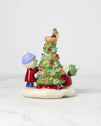 Vista 4 de Lenox 897746 Figura Iluminada de Navidad de Peanuts, Decoraciones de Navidad, Decoración