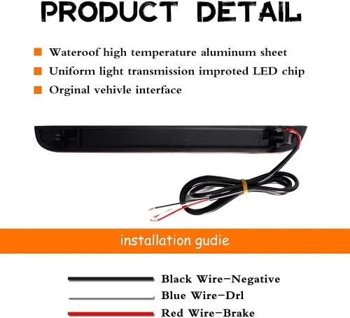 Vista 5 de Luces reflectoras LED rojas para parachoques y lente roja, compatible con Dodge Challenger 2015 2016 2017 2018 2019 luces traseras antiniebla