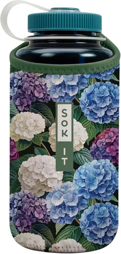 Vista 176 de Sok It BotlSok Funda para botella de agua con cubierta de neopreno aislante (Floral abstracto, se ajusta a CamelBak o Nalgene de 12 onzas)