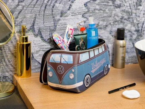 Vista 4 de BRISA VW Collection - Volkswagen - Bolsa universal de neopreno para maquillaje, cosméticos, artículos de tocador para farmacia de viaje, en diseño