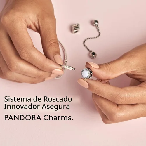 Vista 5 de Pandora Jewelry – Pulsera con colgante de corazón y cadena de serpiente para mujer en rosa Pandora y plata fina sin piedra, plata de ley, 0