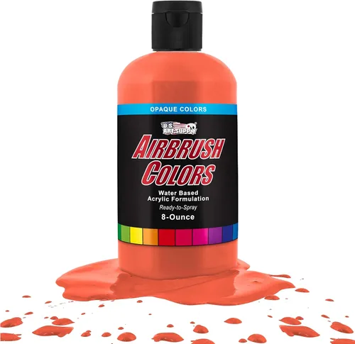 Vista 24 de U.S. Art Supply Pintura acrílica opaca para aerógrafo color azul aguamarina, botella de 1 onza, colores a base de agua no tóxicos de grado